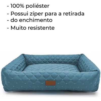 Cama Retangular Fábrica Pet Matelasse Azu