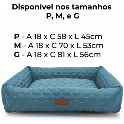 Cama Retangular Fábrica Pet Matelasse Azu