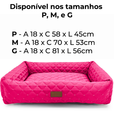 Cama Retangular Fábrica Pet Matelasse Pink