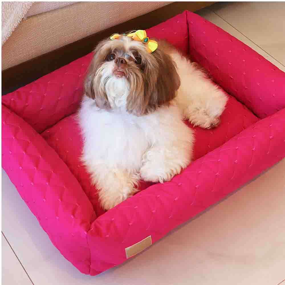 Cama Retangular Fábrica Pet Matelasse Pink - Tam. P