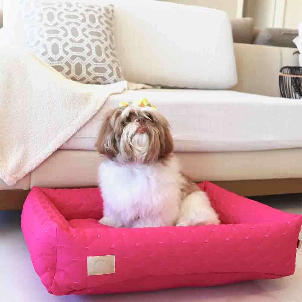 Cama Retangular Fábrica Pet Matelasse Pink - Tam. P