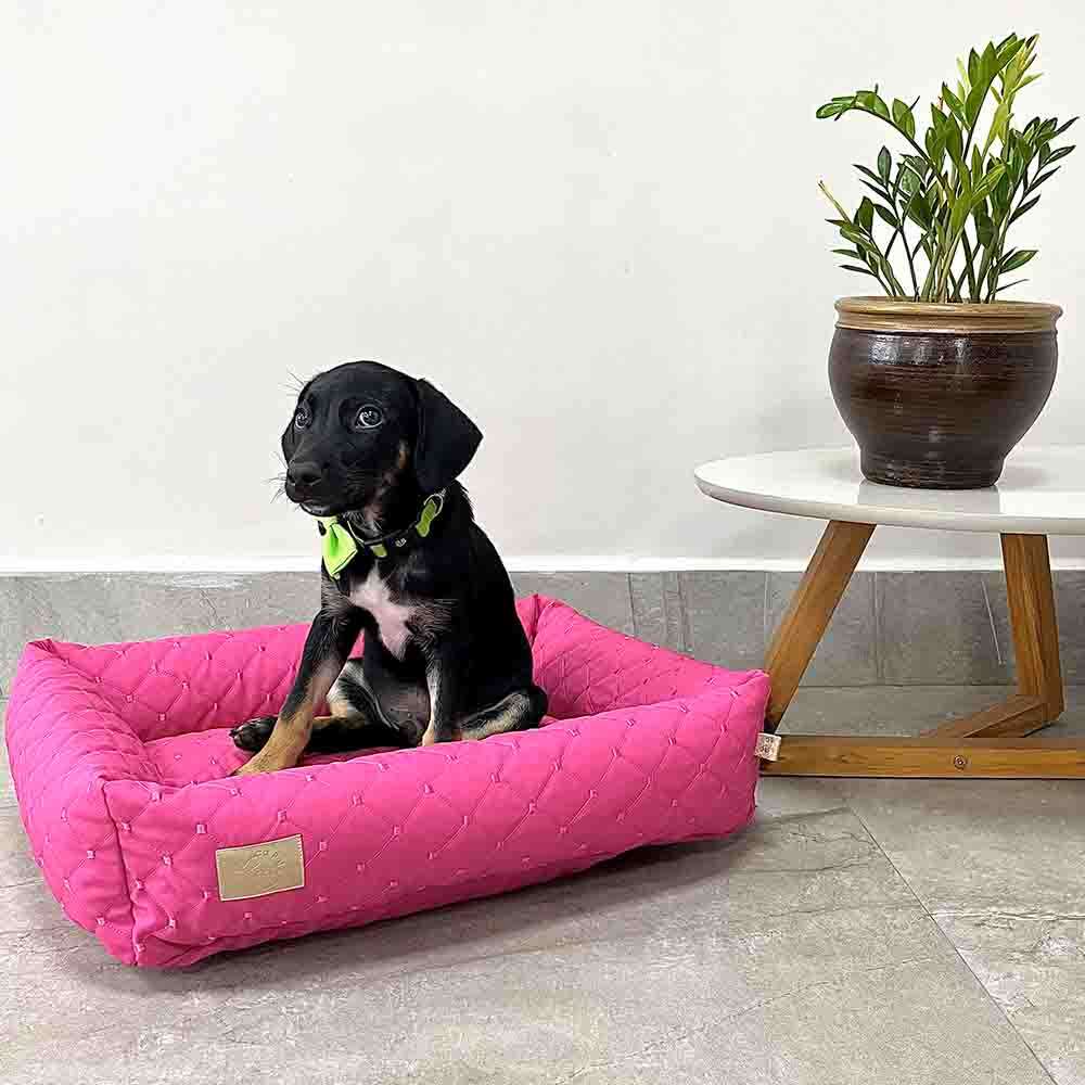 Cama Retangular Fábrica Pet Matelasse Pink - Tam. P