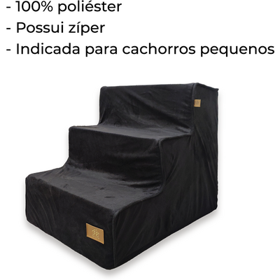 Escada Fabrica Pet Suede Preto com Cinza