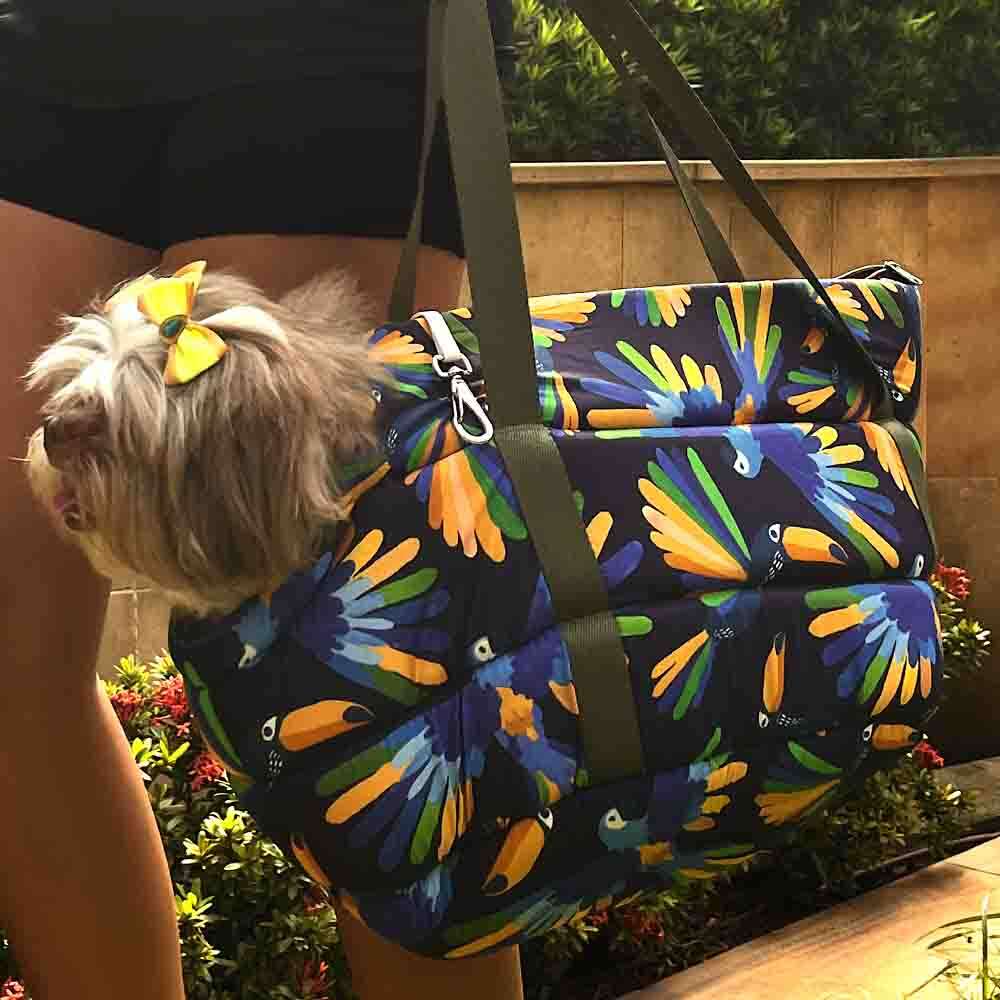 Bolsa Fábrica Pet Meu Brasil Arara Azul - Tam. G
