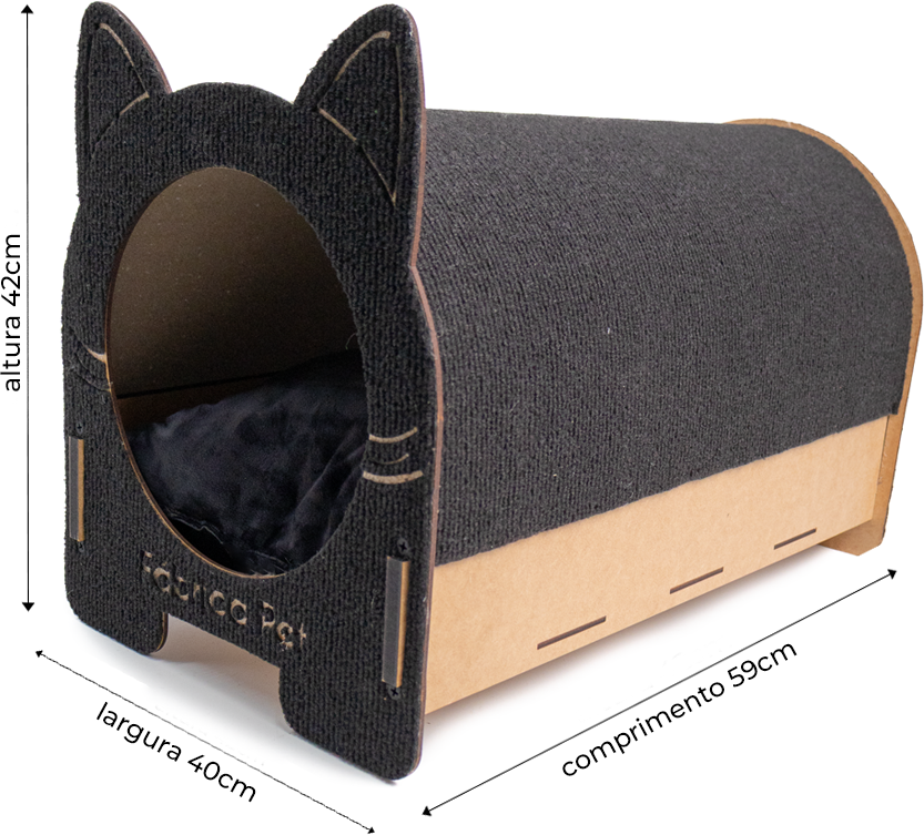 Arranhador Fábrica Pet Cama Iglu Preta - Tam. Único