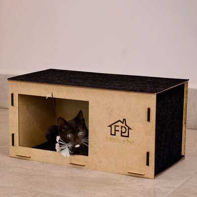 Arranhador Fábrica Pet Cat Box Preto