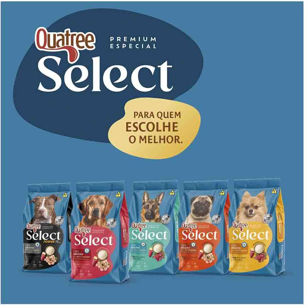 Ração Seca Quatree Select Frango e Arroz Cães Adultos Raças Pequenas - 10,1Kg
