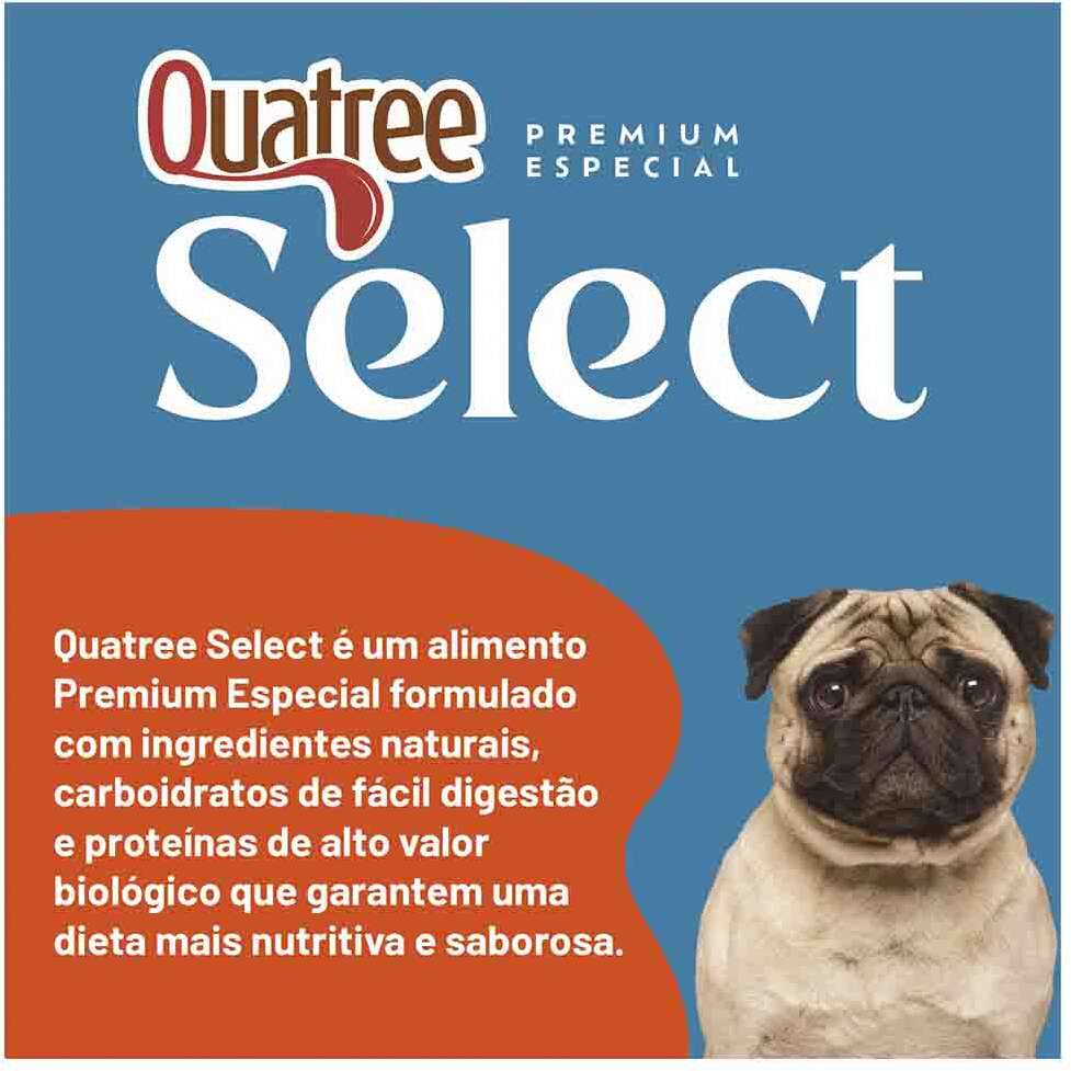 Ração Seca Quatree Select Frango e Arroz Cães Adultos Raças Pequenas - 10,1Kg