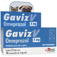 Antiácido Agener União Gaviz Omeprazol 5 mg para Cães e Gatos - 10 Comprimidos