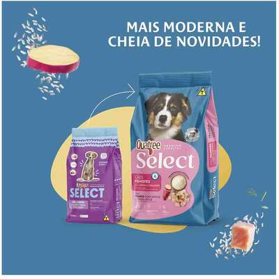 Ração Seca Quatree Select Frango e Arroz para Cães Filhotes Raças Médias e Grandes