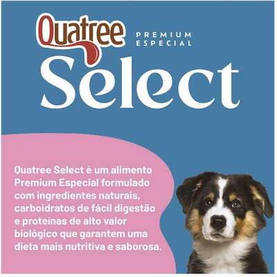 Ração Seca Quatree Select Frango e Arroz para Cães Filhotes Raças Médias e Grandes