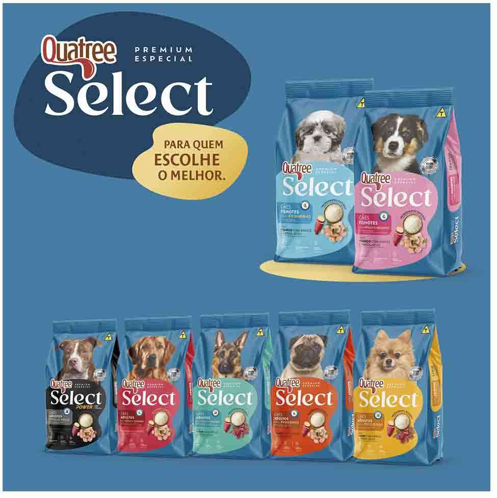 Ração Seca Quatree Select Frango e Arroz para Cães Filhotes Raças Médias e Grandes - 15Kg