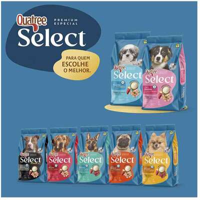 Ração Seca Quatree Select Frango e Arroz para Cães Filhotes Raças Médias e Grandes