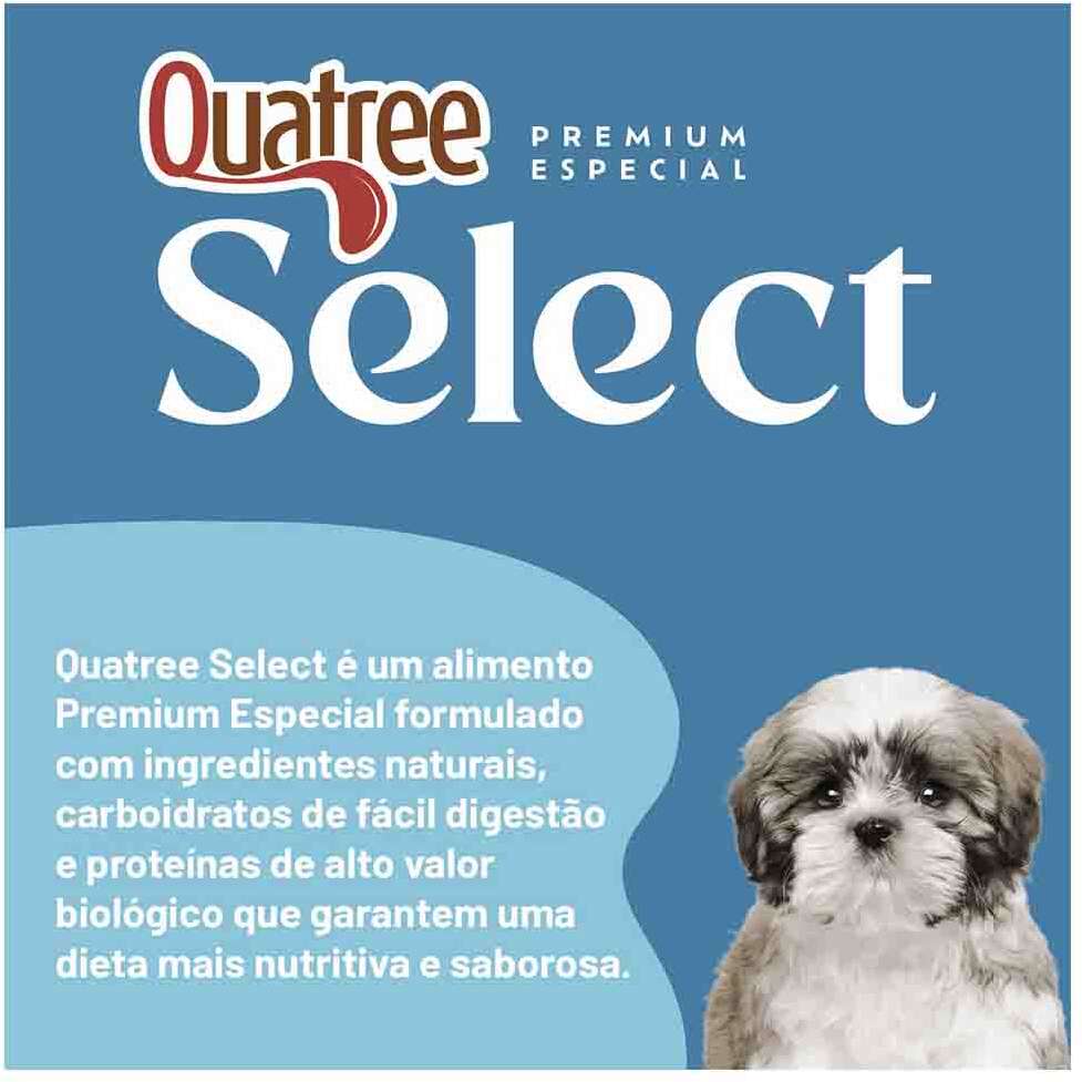 Ração Seca Quatree Select Frango e Arroz Cães Filhotes Raças Pequenas - 3Kg