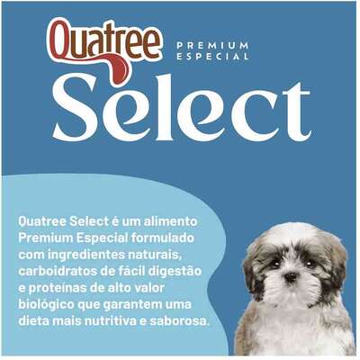 Ração Seca Quatree Select Frango e Arroz Cães Filhotes Raças Pequenas