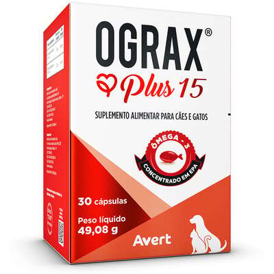 Suplemento Alimentar Avert Ograx Plus 15 para Cães e Gatos