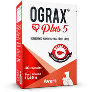 Suplemento Alimentar Avert Ograx Plus 5 para Cães e Gatos - 30 Cápsulas