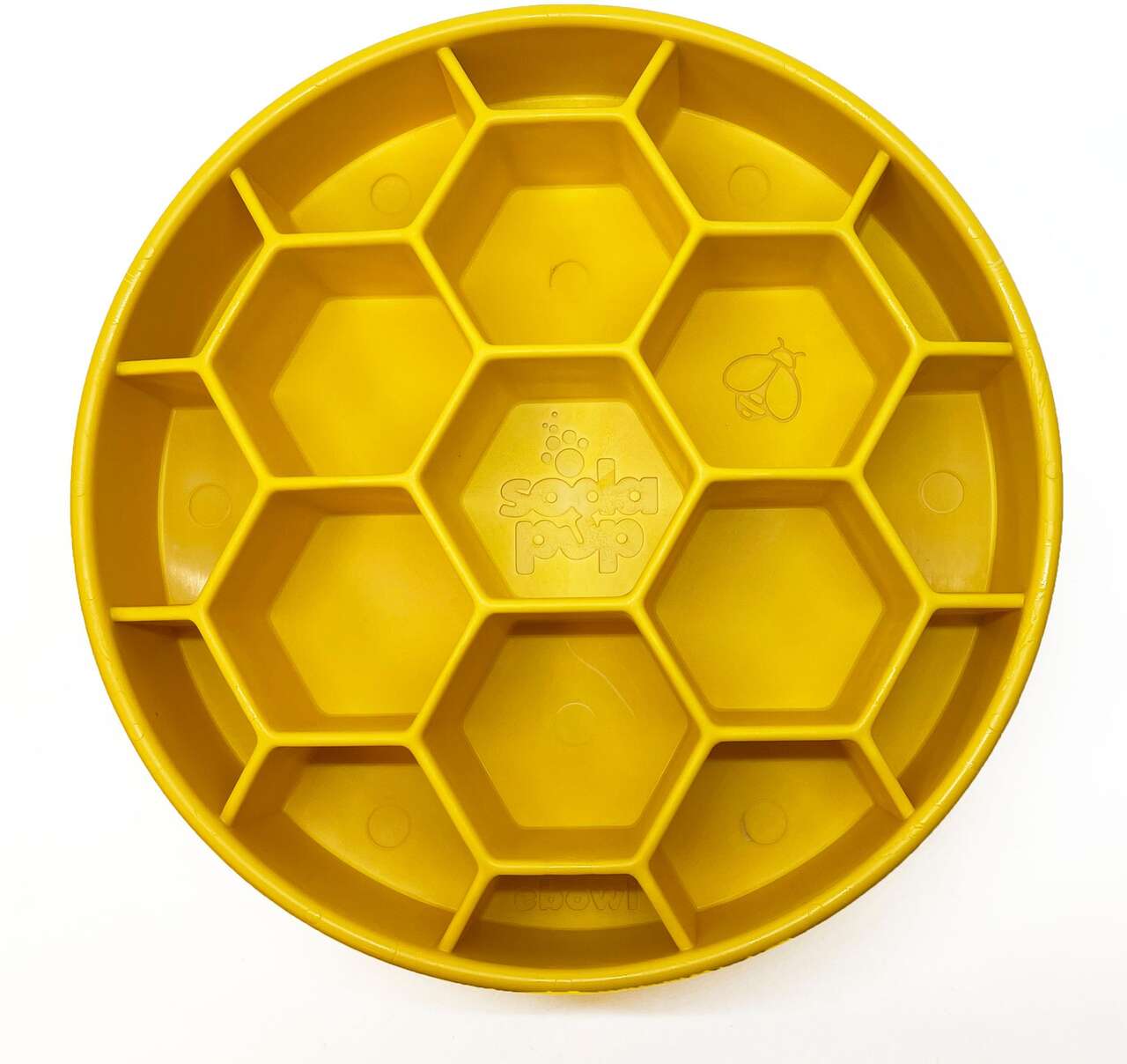 Comedouro Lento SodaPup Favo de Mel Amarelo para Cães - Tam. Único