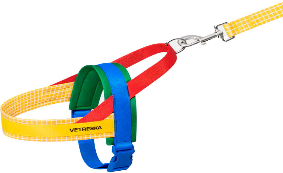 Conjunto Peitoral e Guia Vetreska Chroma Amarelo para Cães - Tam. M