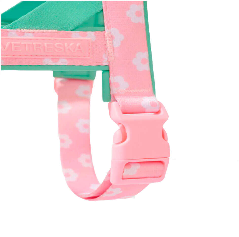 Conjunto Peitoral e Guia Vetreska Flora para Cães - Tam. PP