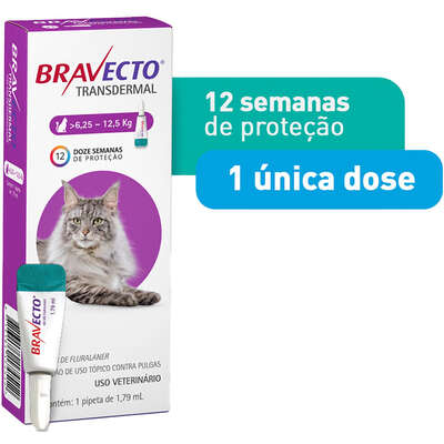 Antipulgas MSD Bravecto 500 mg para Gatos de 6,25 a 12,5 kg”