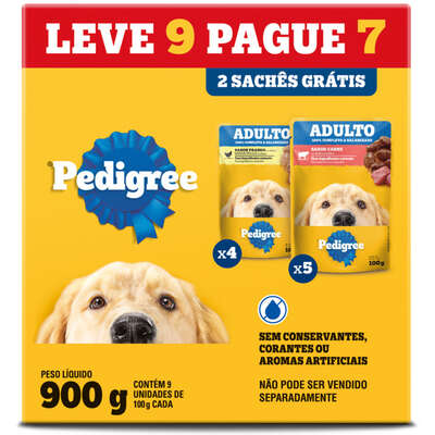 Ração Úmida Pedigree Sachê Carne e Frango para Cães Adultos
