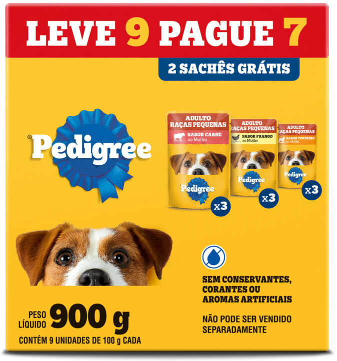 Ração Úmida Pedigree Sachê Carne e Frango para Cães Adultos 100 g - Leve 9 Pague 7