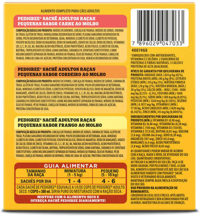Ração Úmida Pedigree Sachê Carne e Frango para Cães Adultos 100 g - Leve 9 Pague 7
