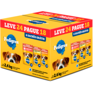 Ração Úmida Pedigree Sachê Carne, Cordeiro e Frango para Cães Adultos de Raças Pequenas 100 g - Leve 24 Pague 18
