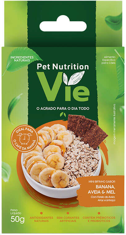 Bifinho Pet Nutrition Vie para Cães Sabor Banana, Mel e Aveia - 50 g
