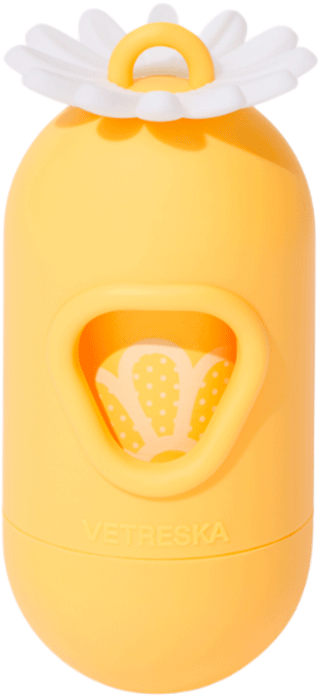 Kit Cata Caca Vetreska Margarida Dispenser com Saquinhos Higiênicos Biodegradáveis - 1 Rolo