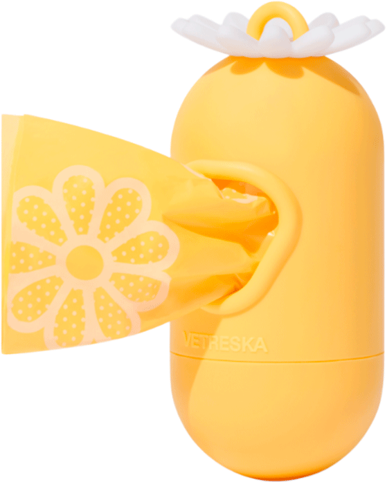 Kit Cata Caca Vetreska Margarida Dispenser com Saquinhos Higiênicos Biodegradáveis - 1 Rolo