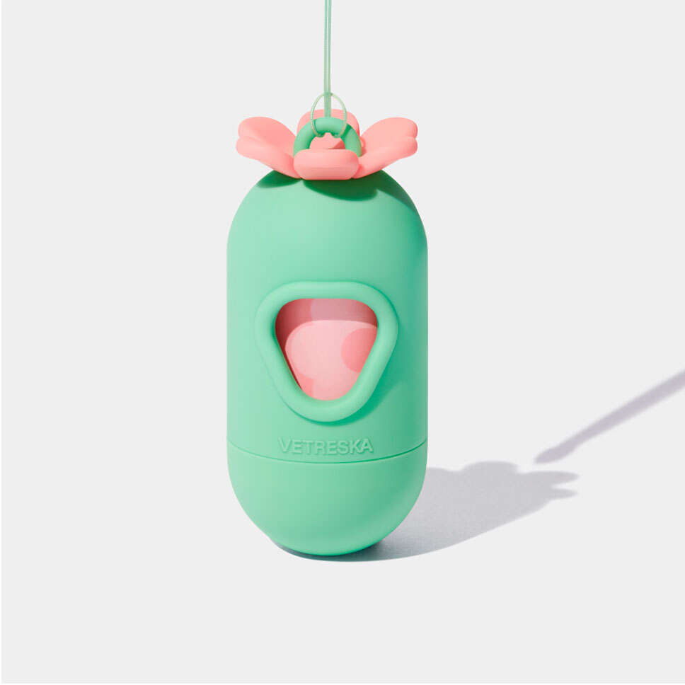 Kit Cata Caca Vetreska Flora Dispenser com Saquinhos Higiênicos Biodegradáveis - 7 Rolos