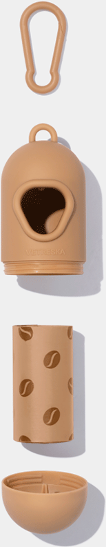 Kit Cata Caca Vetreska Aroma de Café Dispenser com Saquinhos Higiênicos Biodegradáveis - 7 Rolos