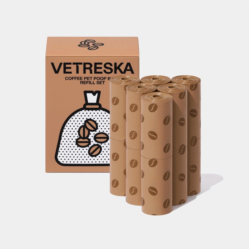 Refil Cata Caca Vetreska Aroma de Café Saquinhos Higiênicos Biodegradáveis - 12 Rolos