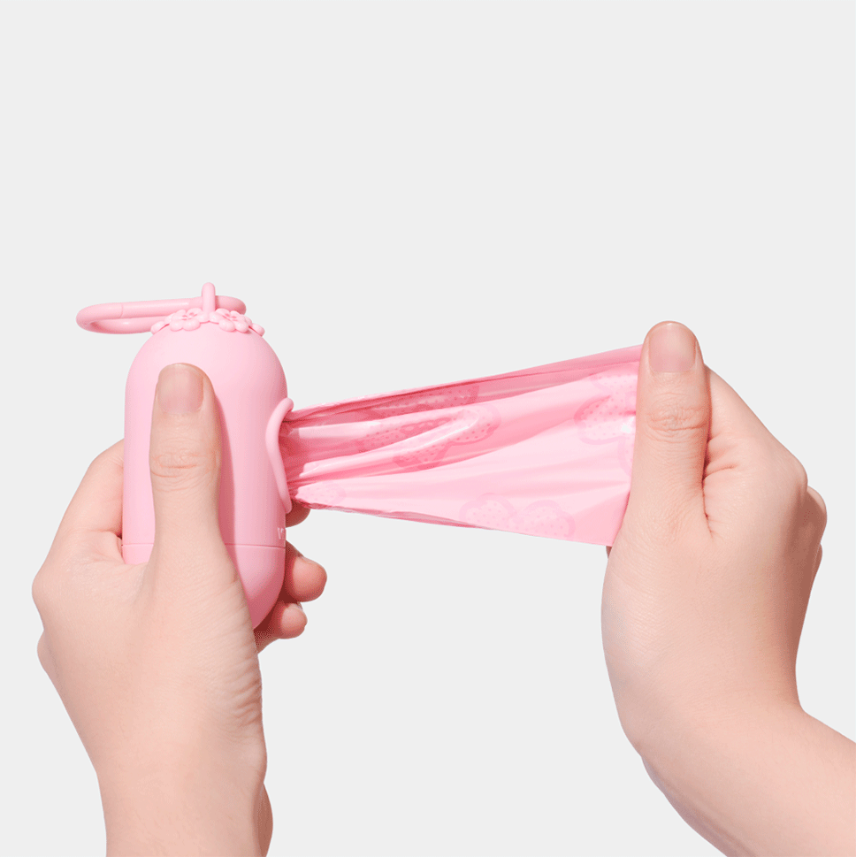 Kit Cata Caca Vetreska Flor de Cerejeira Dispenser com Saquinhos Higiênicos Biodegradáveis - 1 Rolo