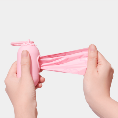 Kit Cata Caca Vetreska Flor de Cerejeira Dispenser com Saquinhos Higiênicos Biodegradáveis