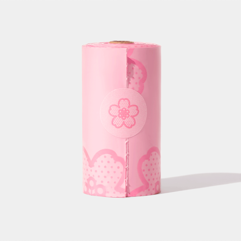 Kit Cata Caca Vetreska Flor de Cerejeira Dispenser com Saquinhos Higiênicos Biodegradáveis - 1 Rolo