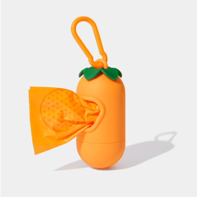 Kit Cata Caca Vetreska Aroma de Tangerina Dispenser com Saquinhos Higiênicos Biodegradáveis