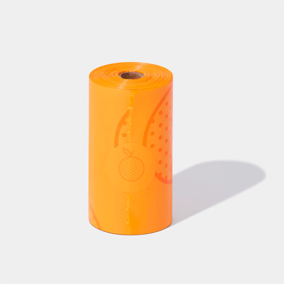 Kit Cata Caca Vetreska Aroma de Tangerina Dispenser com Saquinhos Higiênicos Biodegradáveis - 7 Rolos