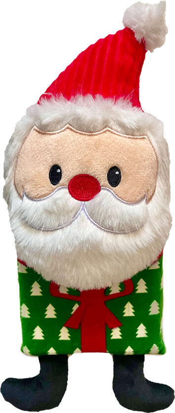 Brinquedo Pelúcia Savana Pet Papai Noel com Mordedor Branco para Cães - Tam. Único