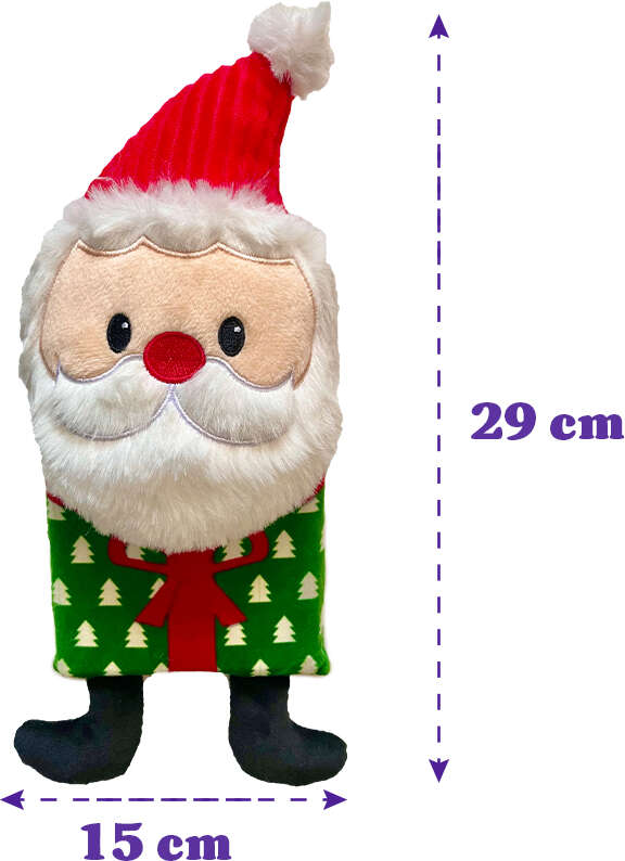 Brinquedo Pelúcia Savana Pet Papai Noel com Mordedor Branco para Cães - Tam. Único