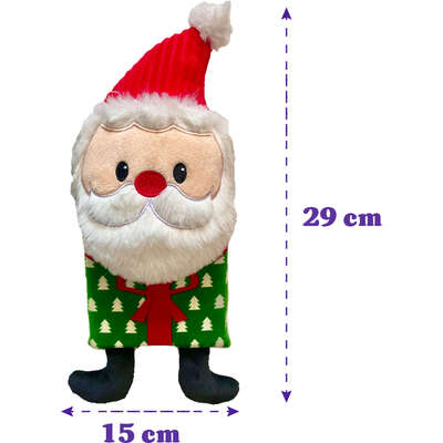 Brinquedo Pelúcia Savana Pet Papai Noel com Mordedor Branco para Cães