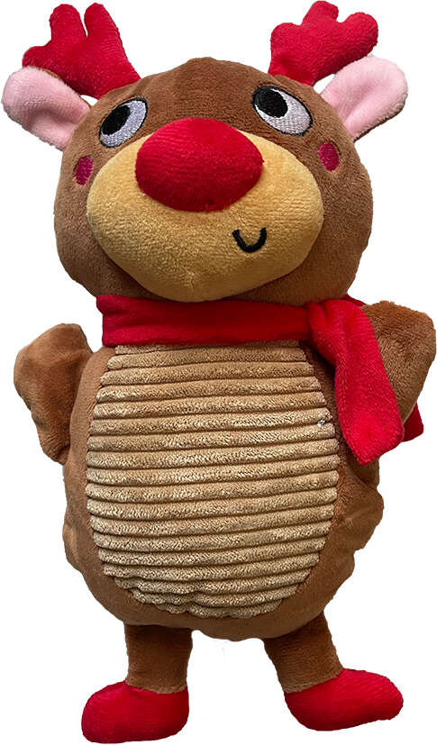 Brinquedo Pelúcia Savana Pet Rena Natalina Marrom para Cães - Tam. Único