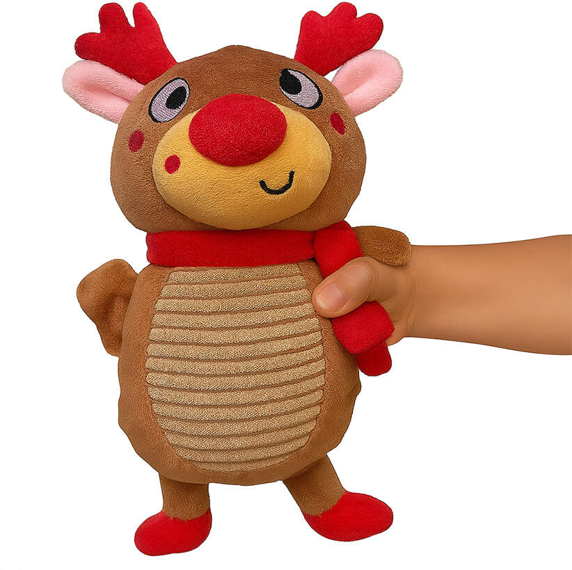 Brinquedo Pelúcia Savana Pet Rena Natalina Marrom para Cães - Tam. Único
