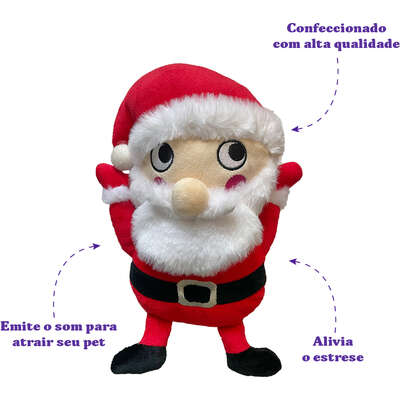 Brinquedo Pelúcia Savana Pet Papai Noel Clássico Branco para Cães”