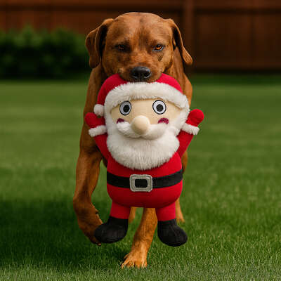 Brinquedo Pelúcia Savana Pet Papai Noel Clássico Branco para Cães”