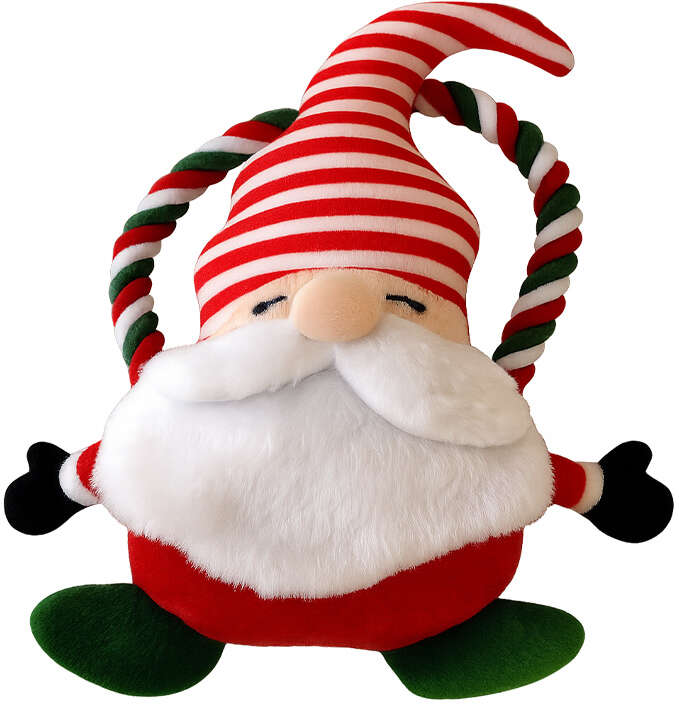 Brinquedo Pelúcia Savana Pet Papai Noel com Corda Branco para Cães - Tam. Único