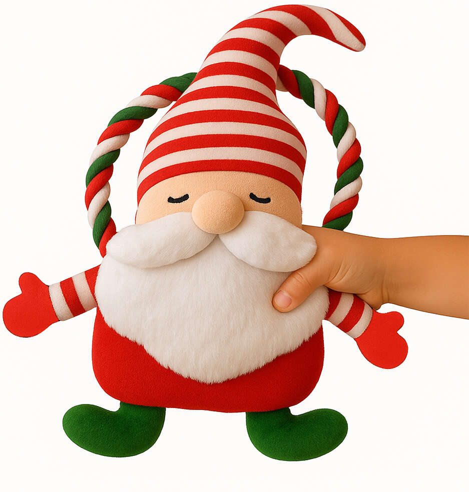 Brinquedo Pelúcia Savana Pet Papai Noel com Corda Branco para Cães - Tam. Único