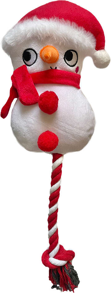 Brinquedo Pelúcia Savana Pet Boneco de neve com Corda Branco para Cães - Tam. Único